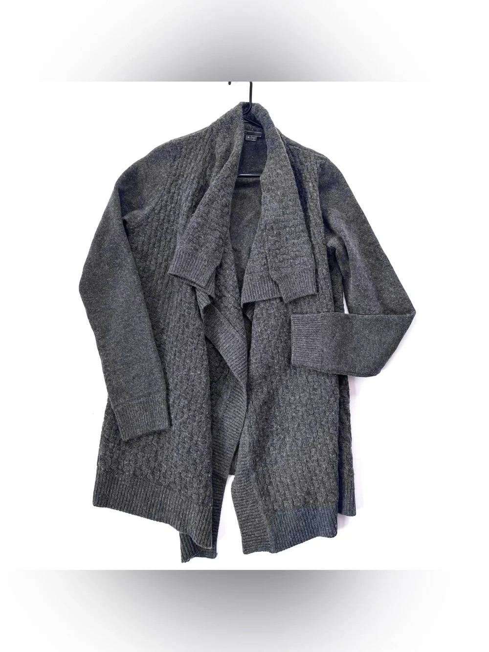 Women’s Vince Wool & Cashmere Blend Cardigan Shawl Sweater in Dark Grey (Medium)